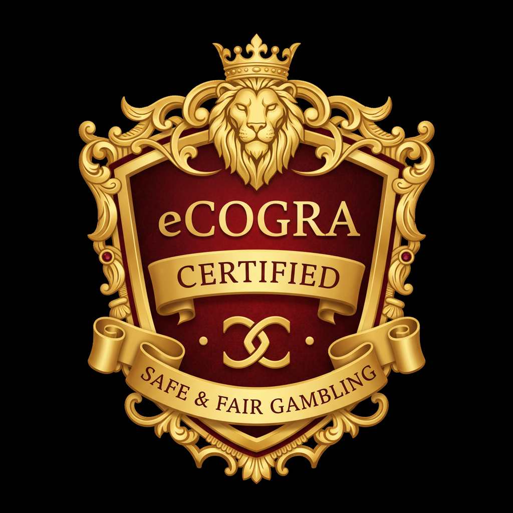 Chứng nhận eCOGRA với ribbon đỏ burgundy